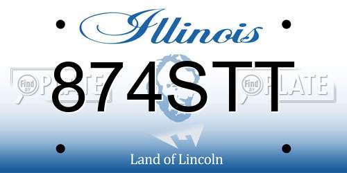 874STT Illinois License Plate