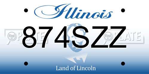 874SZZ Illinois License Plate