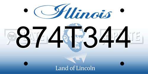 874T344 Illinois License Plate