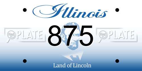875 Illinois License Plate