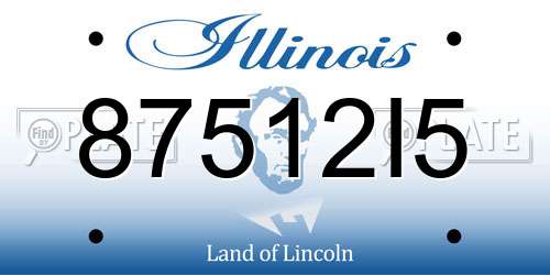 87512I5 Illinois License Plate