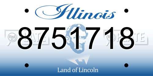 8751718 Illinois License Plate