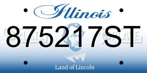 875217ST Illinois License Plate