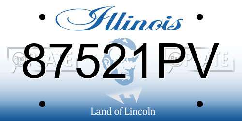 87521PV Illinois License Plate