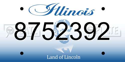 8752392 Illinois License Plate