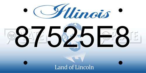 87525E8 Illinois License Plate