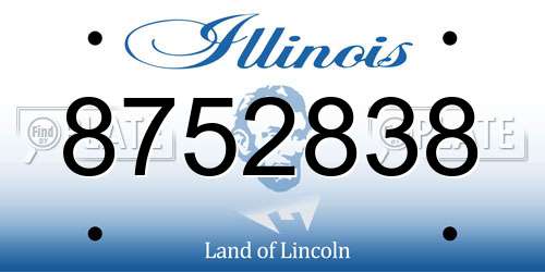 8752838 Illinois License Plate