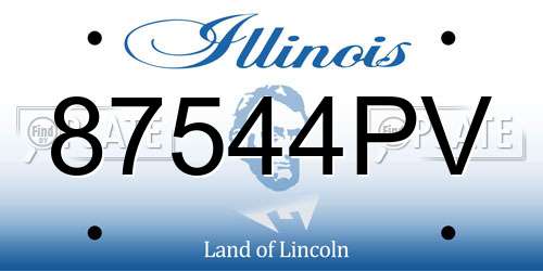 87544PV Illinois License Plate