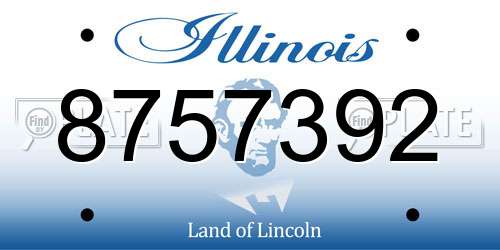 8757392 Illinois License Plate