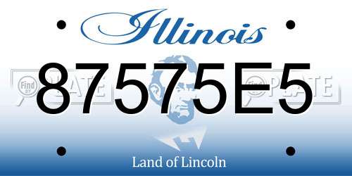 87575E5 Illinois License Plate