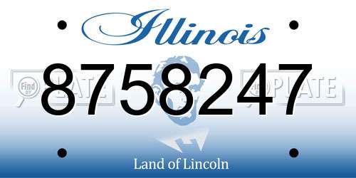 8758247 Illinois License Plate