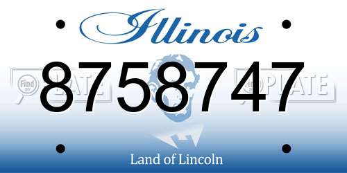 8758747 Illinois License Plate