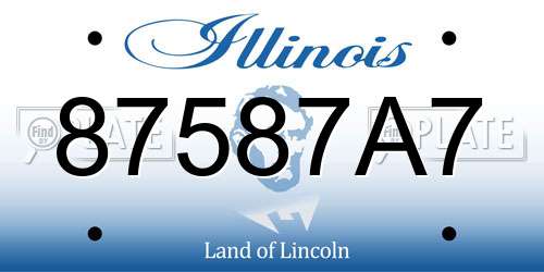 87587A7 Illinois License Plate