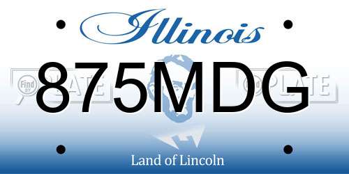 875MDG Illinois License Plate