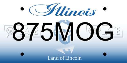 875MOG Illinois License Plate