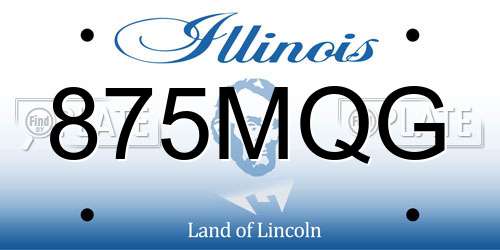 875MQG Illinois License Plate