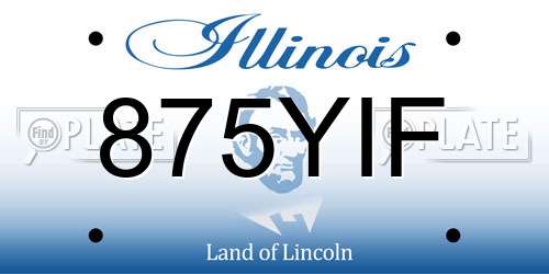875YIF Illinois License Plate