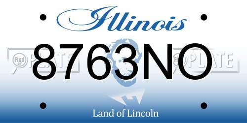 8763NO Illinois License Plate