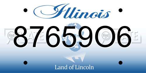 87659O6 Illinois License Plate