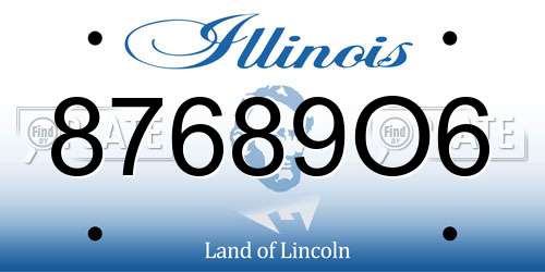 87689O6 Illinois License Plate