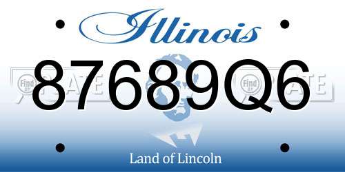 87689Q6 Illinois License Plate