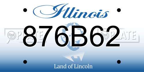 876B62 Illinois License Plate