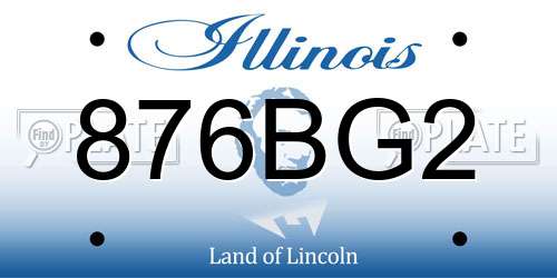 876BG2 Illinois License Plate