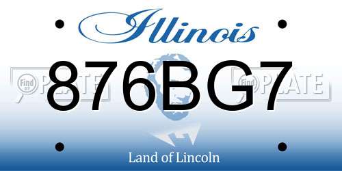 876BG7 Illinois License Plate