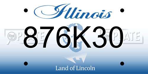 876K30 Illinois License Plate