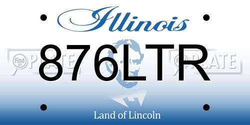 876LTR Illinois License Plate
