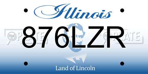 876LZR Illinois License Plate