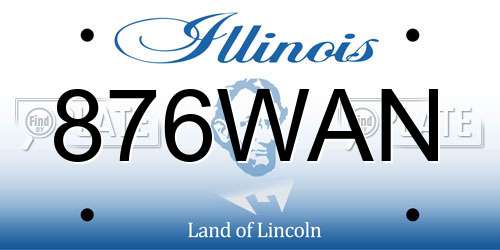 876WAN Illinois License Plate