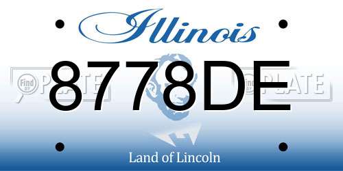 8778DE Illinois License Plate