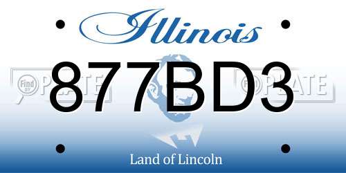 877BD3 Illinois License Plate