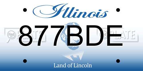 877BDE Illinois License Plate