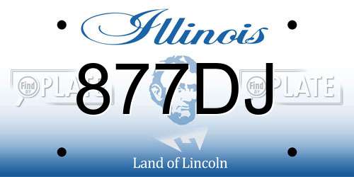 877DJ Illinois License Plate