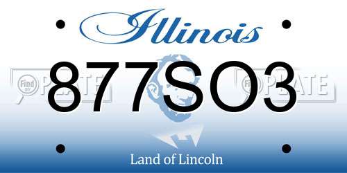 877SO3 Illinois License Plate