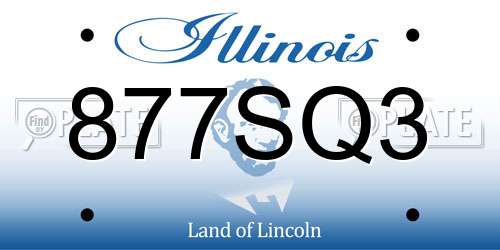 877SQ3 Illinois License Plate