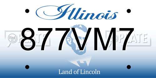 877VM7 Illinois License Plate