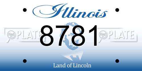 8781 Illinois License Plate