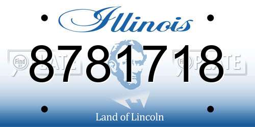 8781718 Illinois License Plate