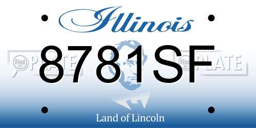 8781SF Illinois License Plate