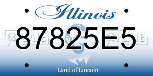 87825E5 Illinois License Plate