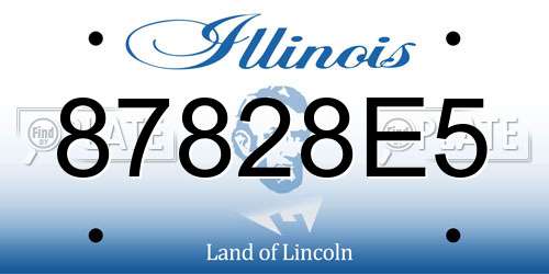 87828E5 Illinois License Plate