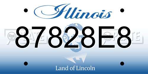 87828E8 Illinois License Plate