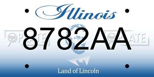 8782AA Illinois License Plate