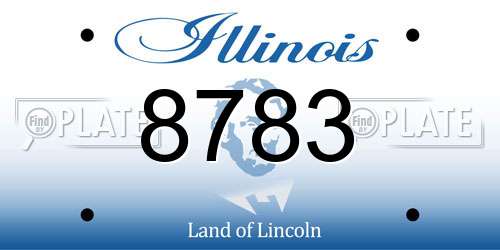 8783 Illinois License Plate