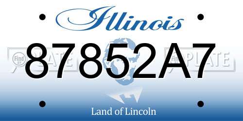 87852A7 Illinois License Plate