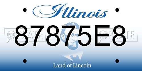 87875E8 Illinois License Plate