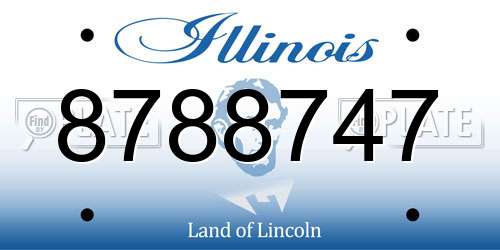 8788747 Illinois License Plate